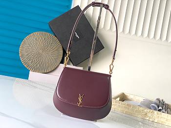 Okify YSL Voltaire Top Handle Bag Red Burgundy 21x17.5x8cm