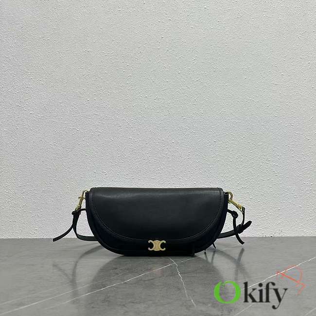 Okify Celine Halfmoon Soft Triomphe Small Bag Black 25x13x5cm - 1
