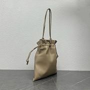 Okify Celine Crystal Pouch Bag Beige Lambskin 31x28cm - 2