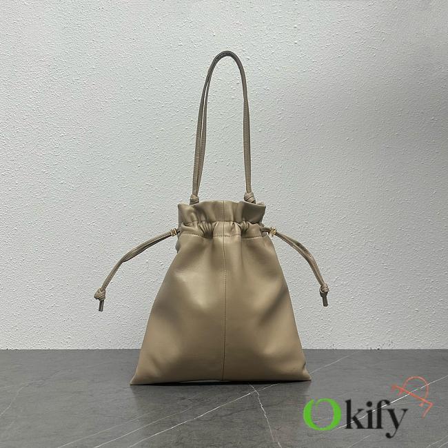 Okify Celine Crystal Pouch Bag Beige Lambskin 31x28cm - 1
