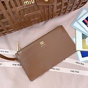Okify MiuMiu Leather Basket Bag Brown 5BA293 40x21x15.5cm  - 5
