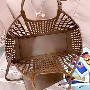Okify MiuMiu Leather Basket Bag Brown 5BA293 40x21x15.5cm  - 2