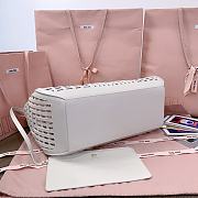 Okify MiuMiu Leather Basket Bag White 5BA293 40x21x15.5cm  - 2
