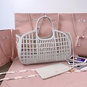 Okify MiuMiu Leather Basket Bag White 5BA293 40x21x15.5cm  - 4