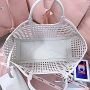 Okify MiuMiu Leather Basket Bag White 5BA293 40x21x15.5cm  - 5