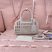 Okify MiuMiu Leather Basket Bag White 5BA294 24x12.5x9cm  - 1