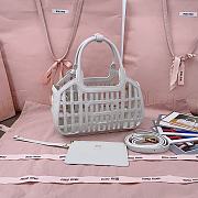Okify MiuMiu Leather Basket Bag White 5BA294 24x12.5x9cm  - 6