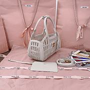 Okify MiuMiu Leather Basket Bag White 5BA294 24x12.5x9cm  - 4