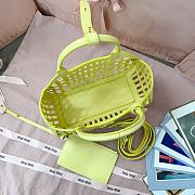 Okify MiuMiu Leather Basket Bag Yellow 5BA294 24x12.5x9cm  - 3