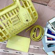 Okify MiuMiu Leather Basket Bag Yellow 5BA294 24x12.5x9cm  - 6