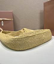 Okify MiuMiu Woven Tote Bag Beige 5BC116 42.5x32x9cm - 3