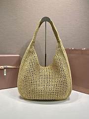 Okify MiuMiu Woven Tote Bag Beige 5BC116 42.5x32x9cm - 4