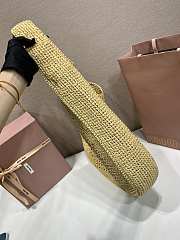 Okify MiuMiu Woven Tote Bag Beige 5BC116 42.5x32x9cm - 5