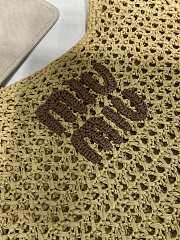 Okify MiuMiu Woven Tote Bag Beige 5BC116 42.5x32x9cm - 6