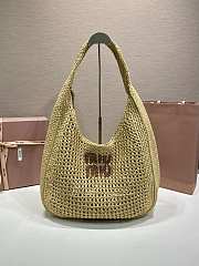 Okify MiuMiu Woven Tote Bag Beige 5BC116 42.5x32x9cm - 1