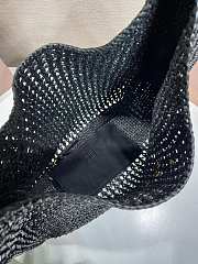 Okify MiuMiu Woven Tote Bag Black 5BC116 42.5x32x9cm - 5