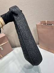Okify MiuMiu Woven Tote Bag Black 5BC116 42.5x32x9cm - 2