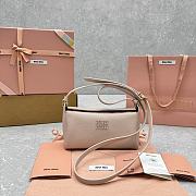 Okify MiuMiu Leather Bag Beige 5734 19x18x10cm  - 1
