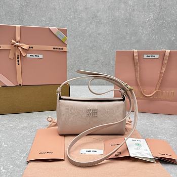 Okify MiuMiu Leather Bag Beige 5734 19x18x10cm 