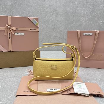 Okify MiuMiu Leather Bag Yellow 5734 19x18x10cm 