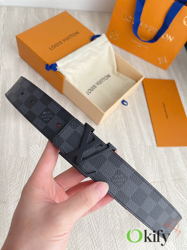 Okify Louis Vuitton Damier Full Black Belt 4cm 7850 - 1