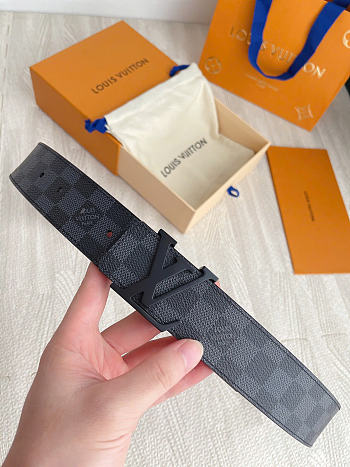 Okify Louis Vuitton Damier Full Black Belt 4cm 7850