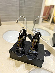 Okify YSL Cassandra Stiletto Black Heels Gold Hardware  - 3