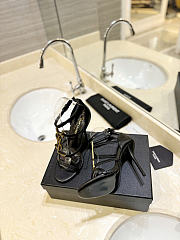 Okify YSL Cassandra Stiletto Black Heels Gold Hardware  - 2