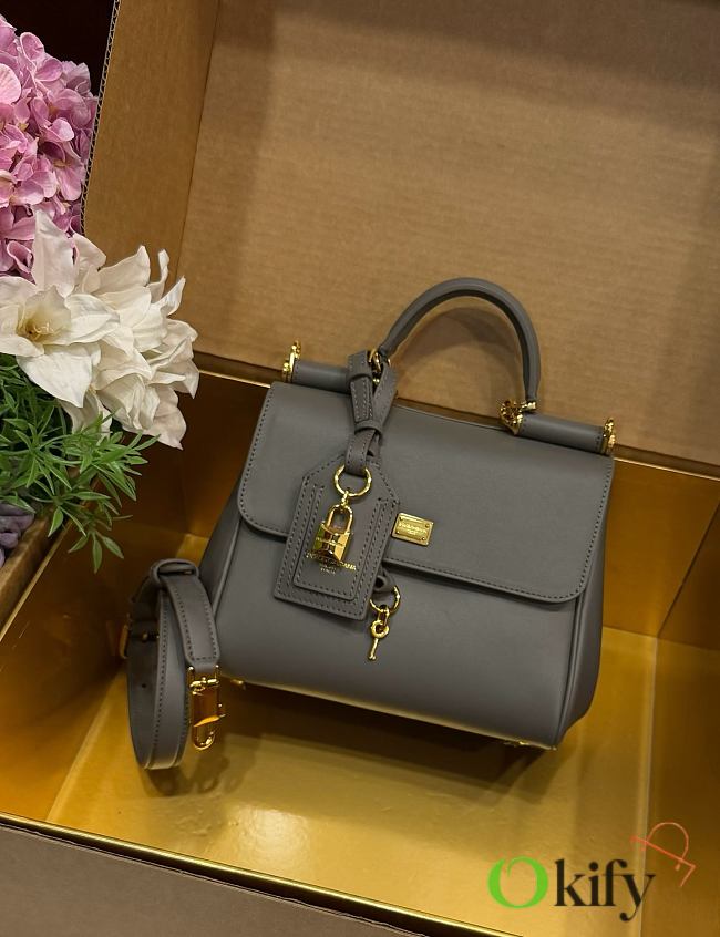 Okify Dolce & Gabbana My Sicily Medium Bag Dark Gray 21x19x14cm - 1