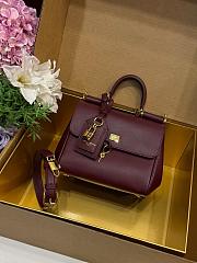 Okify Dolce & Gabbana My Sicily Medium Bag Red Burgundy 21x19x14cm - 1