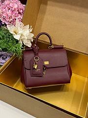 Okify Dolce & Gabbana My Sicily Medium Bag Red Burgundy 21x19x14cm - 5