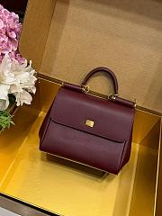 Okify Dolce & Gabbana My Sicily Medium Bag Red Burgundy 21x19x14cm - 2