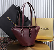 Okify Dolce & Gabbana Capri Bag Red Burgundy 18x15x13cm - 5