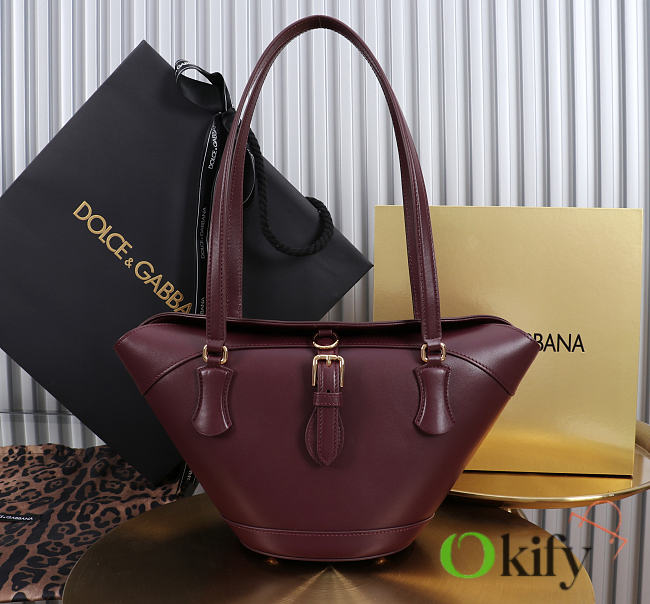 Okify Dolce & Gabbana Capri Bag Red Burgundy 18x15x13cm - 1