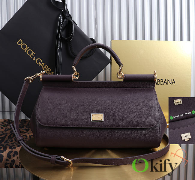Okify Dolce & Gabbana Sicily Bag Dark Purple 29x18x12cm - 1