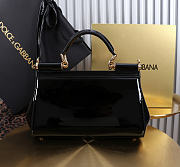 Okify Dolce & Gabbana Sicily Bag Black Patent 25x17x9cm - 4