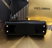 Okify Dolce & Gabbana Sicily Bag Black Patent 25x17x9cm - 3