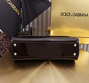 Okify Dolce & Gabbana Sicily Bag Dark Brown Patent 25x17x9cm - 6