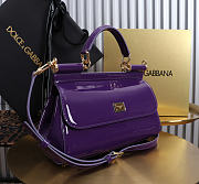 Okify Dolce & Gabbana Sicily Bag Dark Purple Patent 25x17x9cm - 6