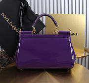 Okify Dolce & Gabbana Sicily Bag Dark Purple Patent 25x17x9cm - 3