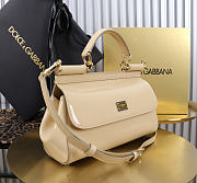 Okify Dolce & Gabbana Sicily Bag Beige Patent 25x17x9cm - 2