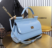 Okify Dolce & Gabbana Sicily Bag Blue Patent 25x17x9cm - 2