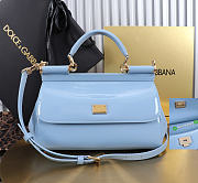 Okify Dolce & Gabbana Sicily Bag Blue Patent 25x17x9cm - 1