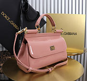 Okify Dolce & Gabbana Sicily Bag Pink Patent 25x17x9cm - 5