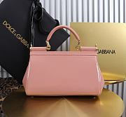 Okify Dolce & Gabbana Sicily Bag Pink Patent 25x17x9cm - 3
