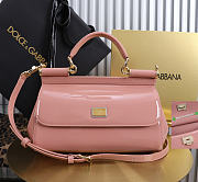 Okify Dolce & Gabbana Sicily Bag Pink Patent 25x17x9cm - 1