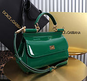 Okify Dolce & Gabbana Sicily Bag Dark Green Patent 25x17x9cm - 5