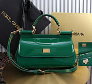 Okify Dolce & Gabbana Sicily Bag Dark Green Patent 25x17x9cm - 1