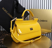 Okify Dolce & Gabbana Sicily Bag Yellow Patent 25x17x9cm - 6