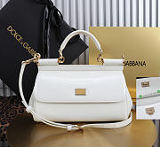 Okify Dolce & Gabbana Sicily Bag White Patent 25x17x9cm - 1